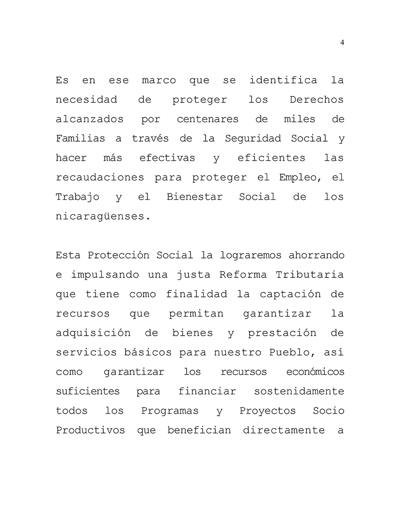una reforma fiscal para proteger los derechos de las familias nicaragüenses
